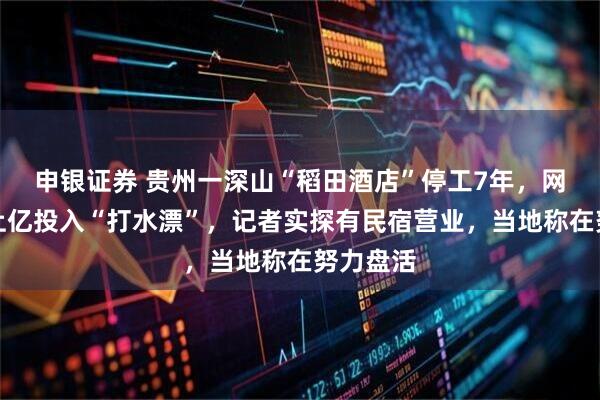 申银证券 贵州一深山“稻田酒店”停工7年，网友质疑上亿投入“打水漂”，记者实探有民宿营业，当地称在努力盘活