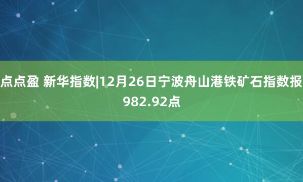 点点盈 新华指数|12月26日宁波舟山港铁矿石指数报982.92点